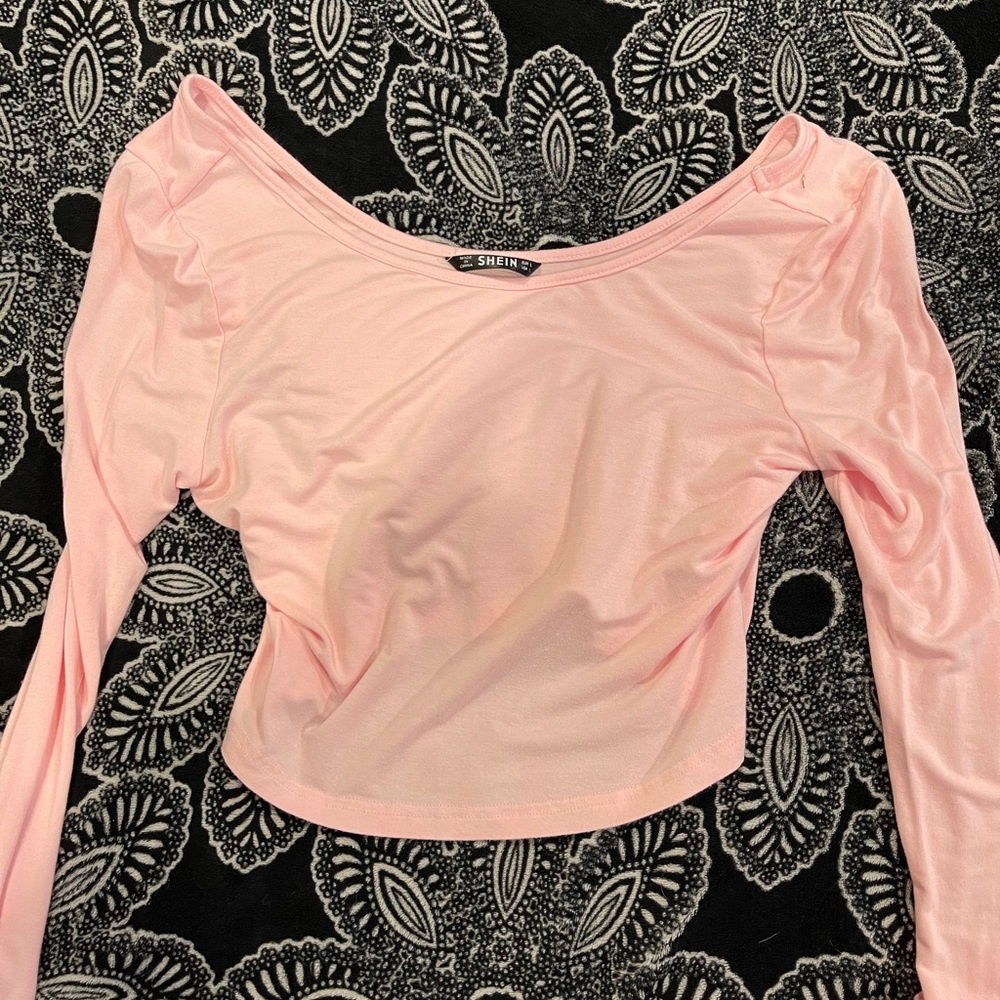 light pink off the shoulder top